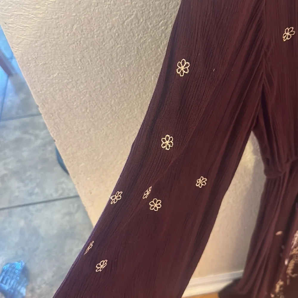 Fall Dress. Sweet Magnolia Dress. L. Long sleeves. Burgundy. New with tags. - Picture 4 of 6